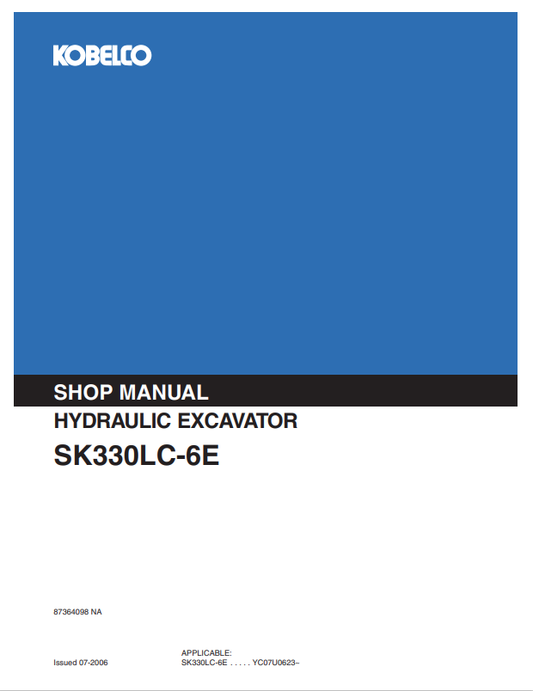 KOBELCO SK330LC-6E HYDRAULIC EXCAVATOR SHOP MANUAL PDF