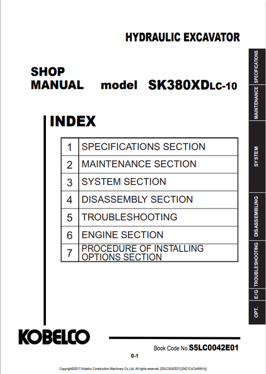 KOBELCO SK380XDLC-10 HYDRAULIC EXCAVATOR SERVICE MANUAL PDF