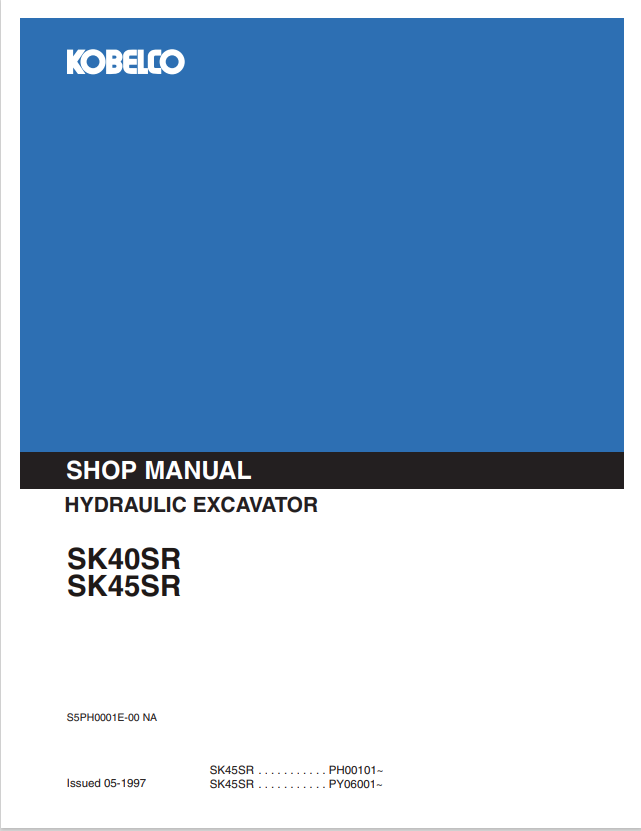 KOBELCO SK40SR, SK45SR HYDRAULIC EXCAVATOR SERVICE MANUAL PDF