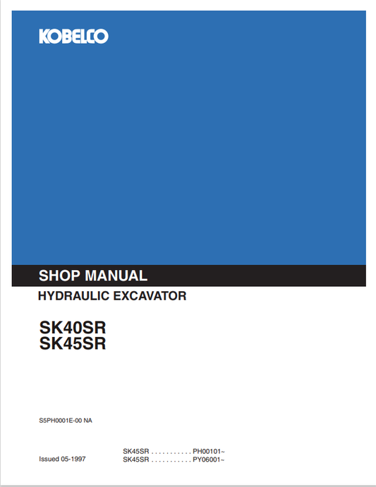 KOBELCO SK40SR, SK45SR HYDRAULIC EXCAVATOR SERVICE MANUAL PDF