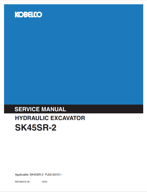 KOBELCO SK45SR-2 HYDRAULIC EXCAVATOR SERVICE MANUAL PDF