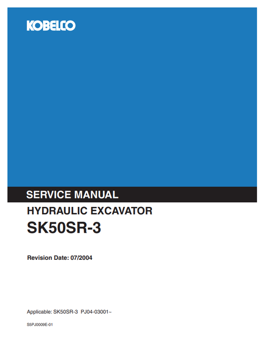 KOBELCO SK50SR-3 HYDRAULIC EXCAVATOR SERVICE MANUAL PDF
