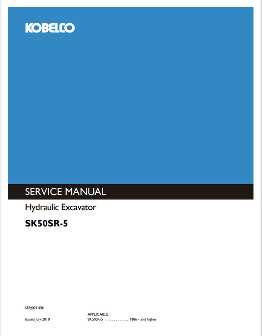 KOBELCO SK50SR-5 HYDRAULIC EXCAVATOR SERVICE MANUAL PDF
