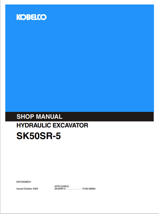 KOBELCO SK50SR-5 HYDRAULIC EXCAVATOR SHOP MANUAL PDF