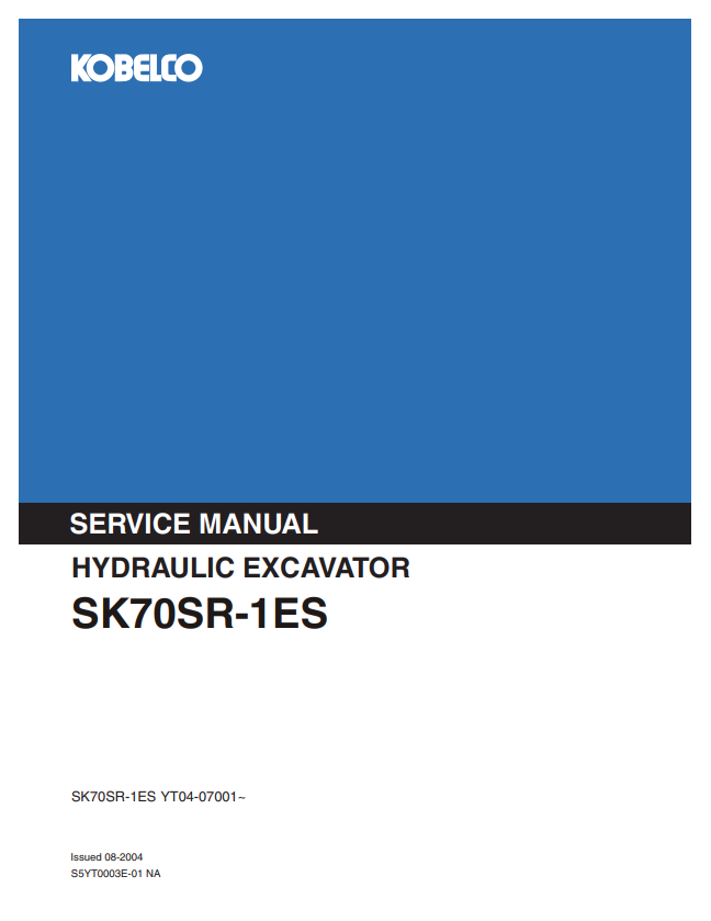 KOBELCO SK70SR-1ES HYDRAULIC EXCAVATOR SERVICE MANUAL PDF