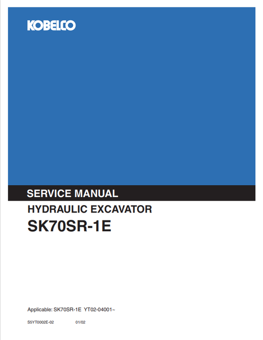 KOBELCO SK70SR-1E HYDRAULIC EXCAVATOR SERVICE MANUAL PDF