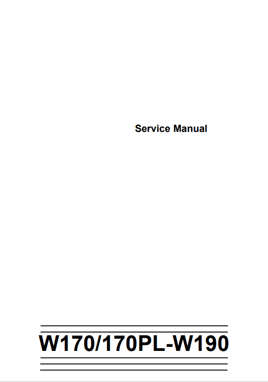 KOBELCO W170, 170PL-W190 WHEEL LOADER SERVICE MANUAL PDF