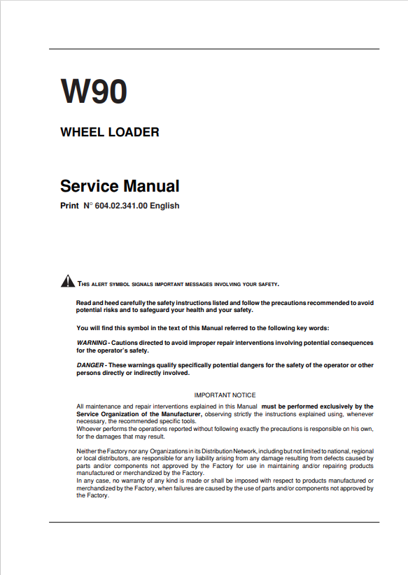 KOBELCO W90 WHEEL LOADER WORKSHOP MANUAL PDF