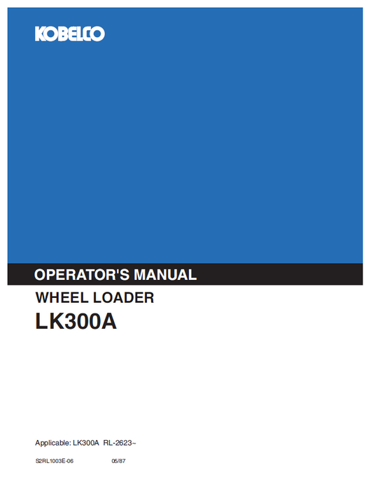 Kobelco Machine Wheel Loader LK300A Operator Manual PDF