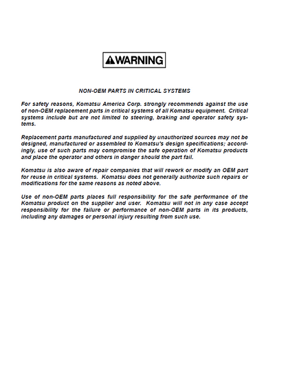 Komatsu 330M Shop & Repair Manual (Publication DG744)