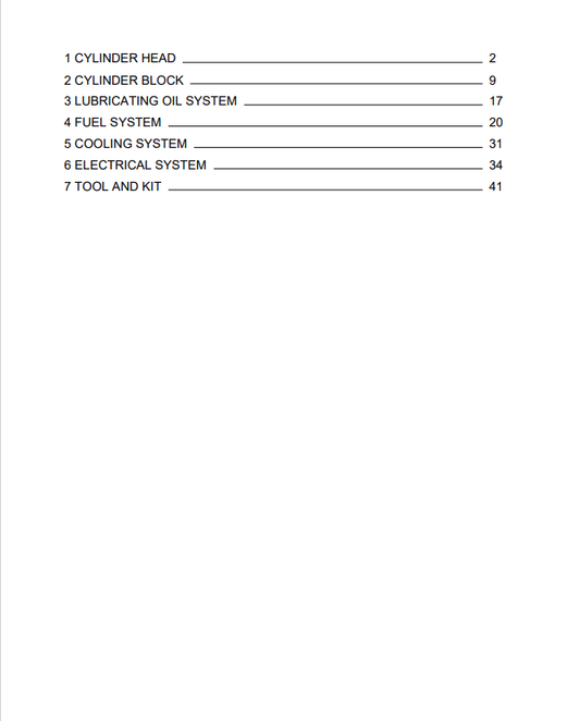 Komatsu 3D78-1F Engine Sn 01589-Up Parts Catalogue Manual - PDF File