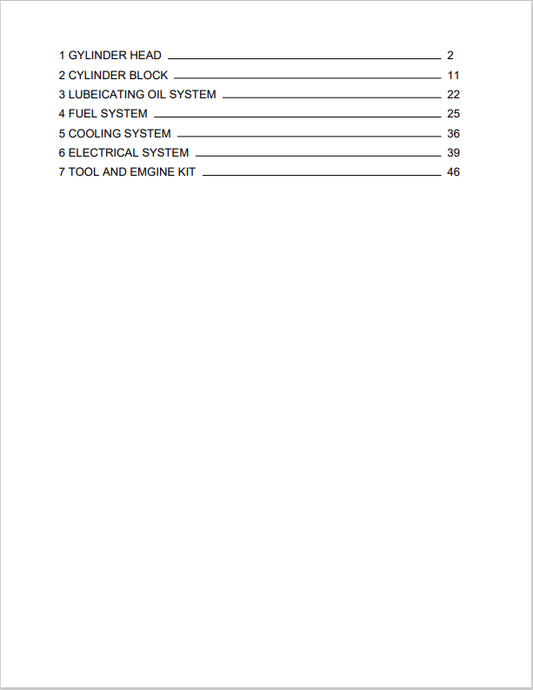 Komatsu 3D84-1GA Engine Sn 25919-Up Parts Catalogue Manual - PDF File