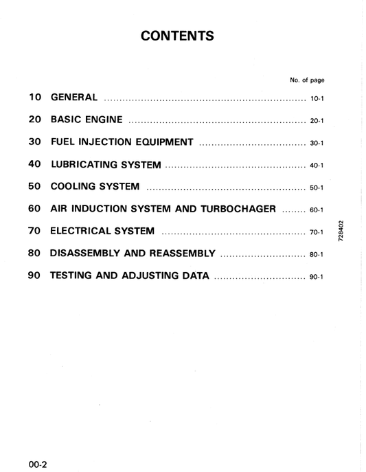 Komatsu 3D84N-2H Engine Shop Manual S/N 03157-UP - PDF File