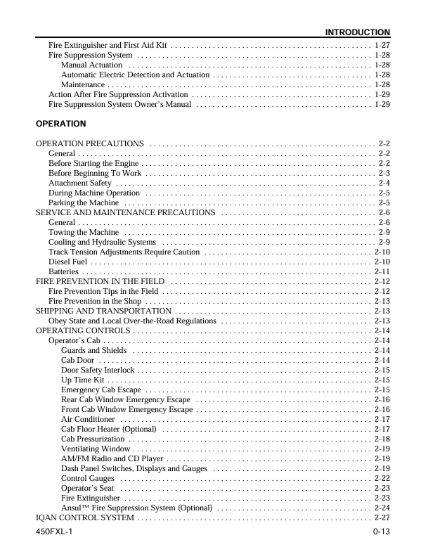 Komatsu 450FXL-1 Harvester Operation & Maintenance Guide CEAM023802