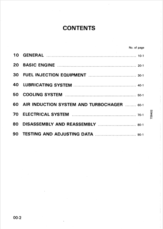 Komatsu 4D84-2GA Engine Operation And Maintenance Manual SN 04595-UP - PDF File