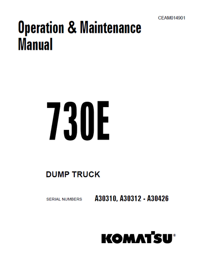 Komatsu 730E Dump Truck Manual CEAM014901D