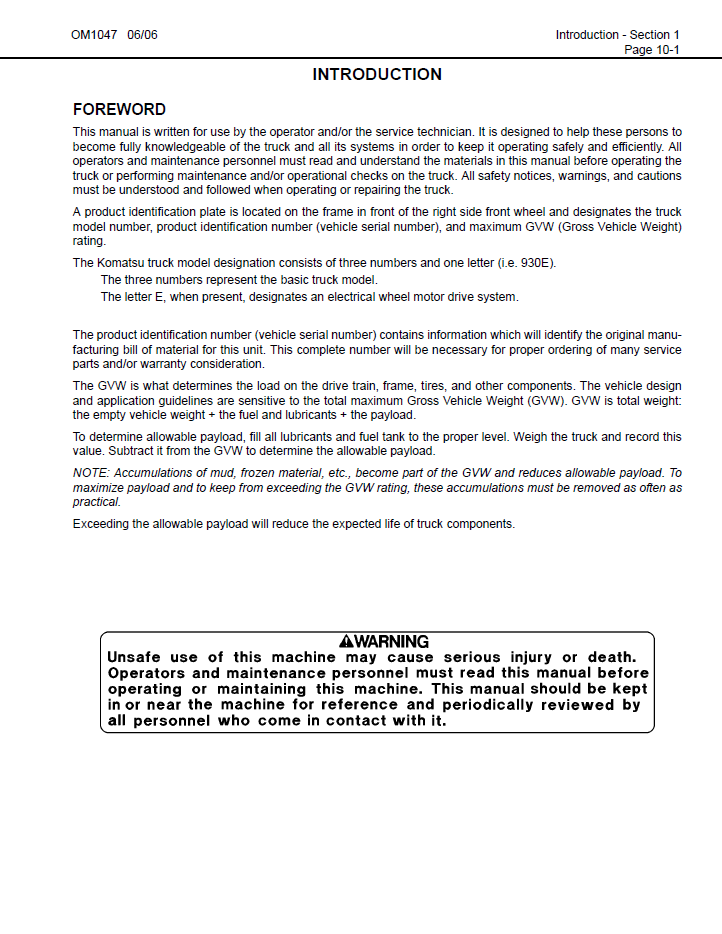 Komatsu 730E Dump Truck PDF Manual CEAM014901D