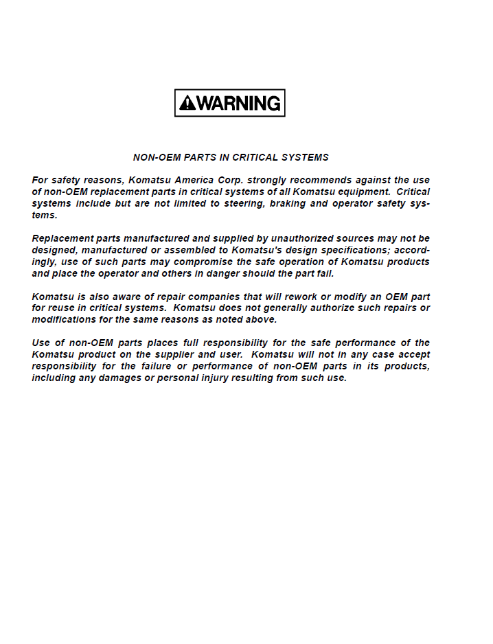 Komatsu 830E-1AC Mining Dump Truck Operating Manual CEAM020101
