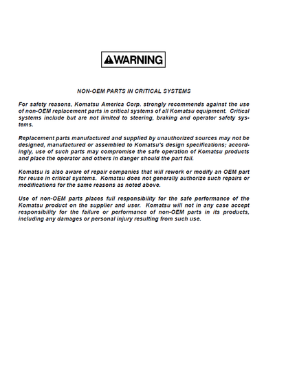 Komatsu 830E-1AC Mining Dump Truck Operating Manual CEAM020101