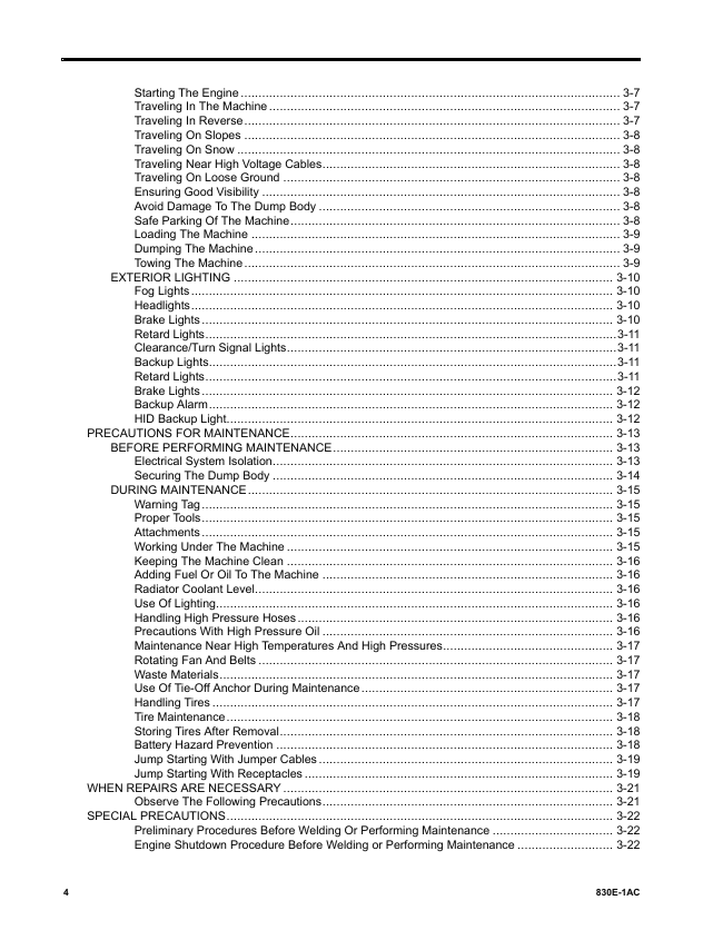 Komatsu 830E-1AC Operator Manual and Preventive Maintenance Guide
