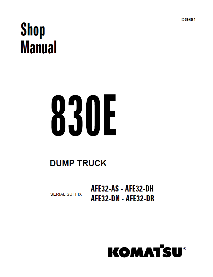 Komatsu 830E Dump Truck Shop Manual – DG681

