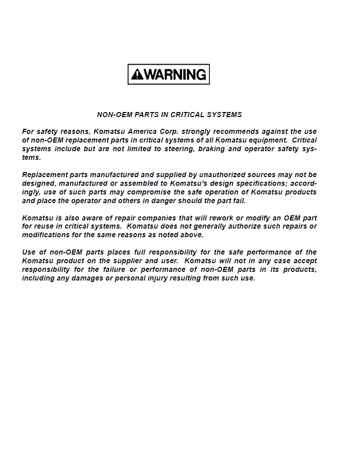 Komatsu 830E Heavy Duty Dump Truck Maintenance Manual CEAD016800