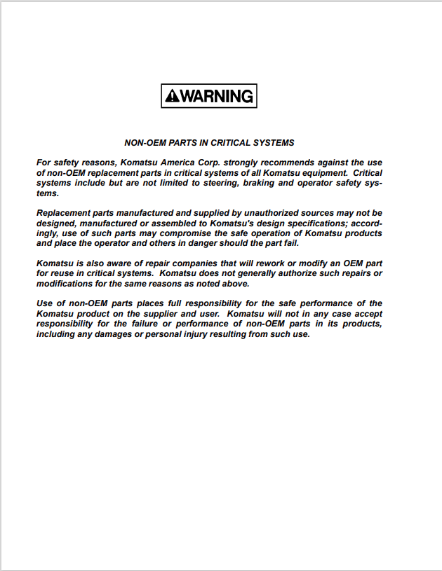Komatsu 930E-2 Heavy-Duty Dump Truck Repair Manual