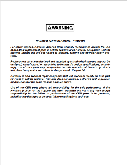 Komatsu 930E-2 Heavy-Duty Dump Truck Repair Manual