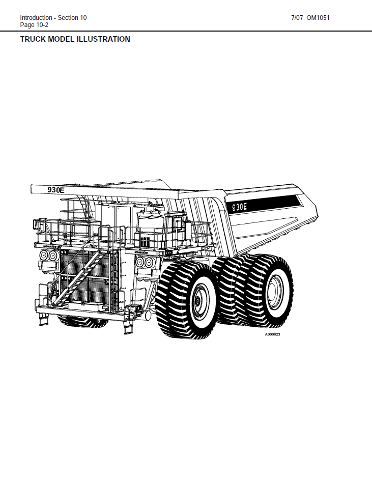 Komatsu 930E-3 Dump Truck PDF Manual CEAM015901D