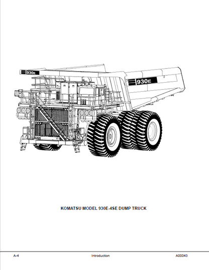 Komatsu 930E-4SE Dump Truck Troubleshooting and Workshop Service Guide CEBM027101