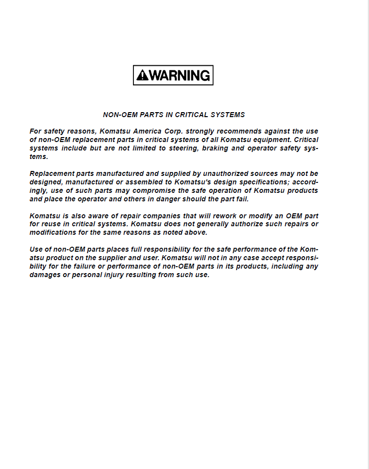 Komatsu 930E-4 Mining Dump Truck Operating Manual CEAM020205