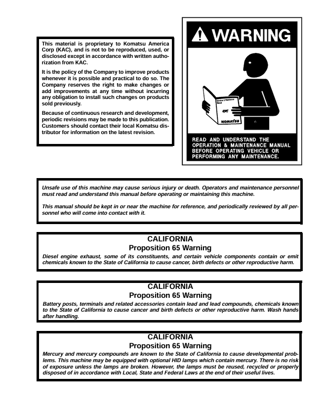 Komatsu 960E-1 Operation & Maintenance Guide – CEAM022901