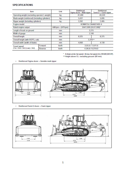Komatsu D155AX-7 Crawler Dozer Installation Procedures Manual GEN00108-03