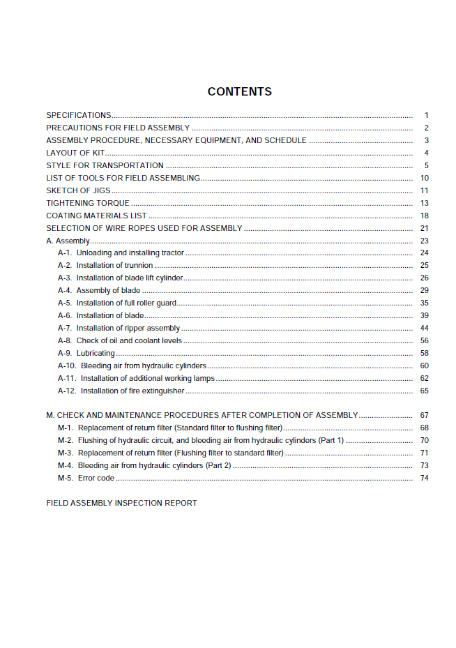 Komatsu D155AX-7 Track-Type Tractor On-Site Field Assembly Guide (GEN00108-03)
