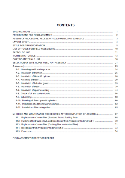 Komatsu D155AX-7 Track-Type Tractor On-Site Field Assembly Guide (GEN00108-03)
