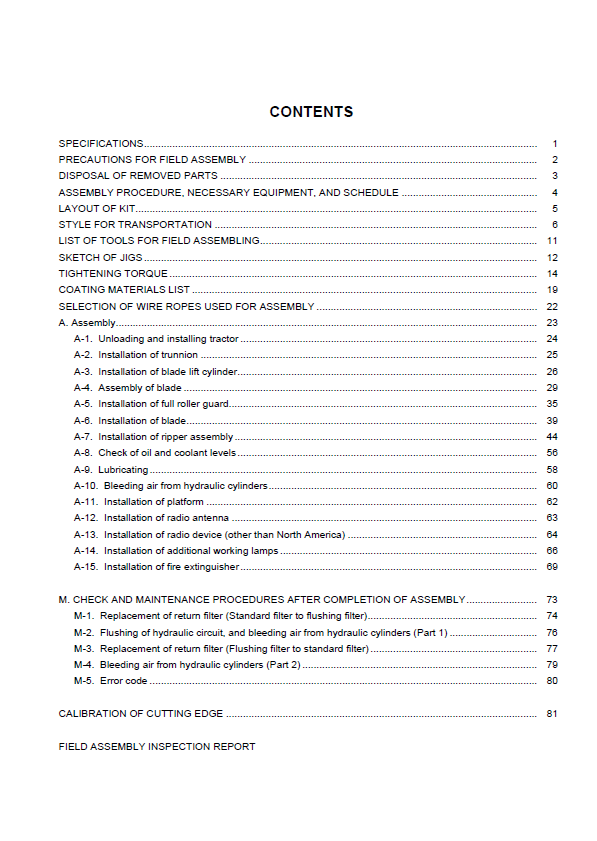Komatsu D155AXi-8 Field Assembly Technical Manual Download