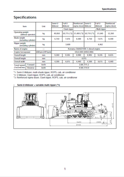  Komatsu D275AX-5E0 Bulldozer Installation Procedures and Assembly Guide GEN00116-02