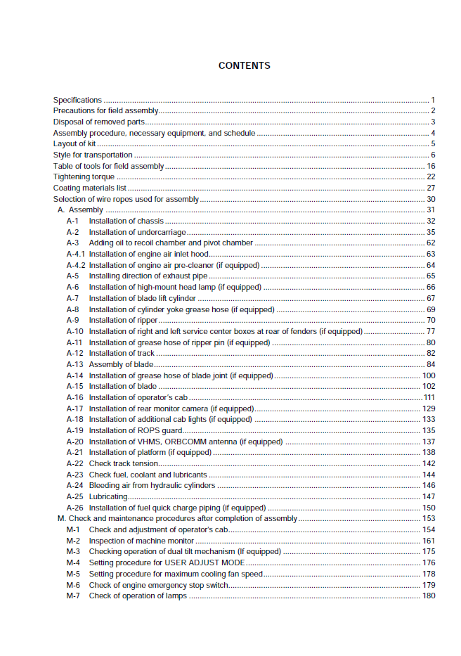 Komatsu D375A-6 Track-Type Tractor On-Site Field Assembly Guide (GEN00099-03)