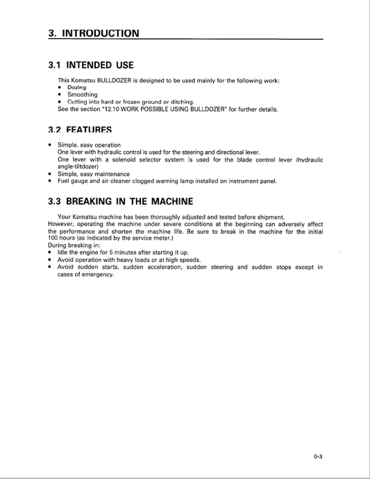 Komatsu D3E, P, PL, PLL-20, D31P-20A, D37E-5, D37P-5A, D31A-17 Crawler Dozer Operation And Maintenance Manual SN 32001-UP - PDF File