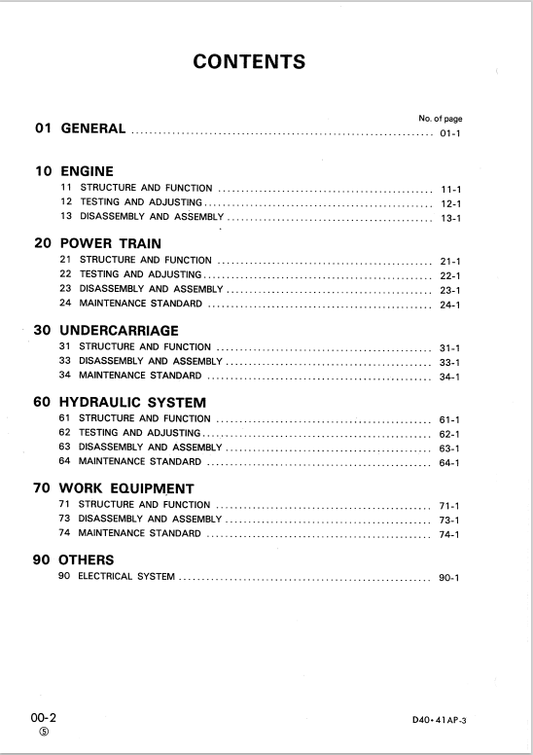 Komatsu D41A-3 Power Angle Tilt Dozer Shop Manual S/N 6001-UP - PDF File