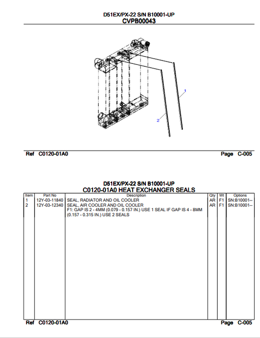 Komatsu D51EX-22 Bulldozer Parts Catalogue Manual S/N B10001-UP - PDF File