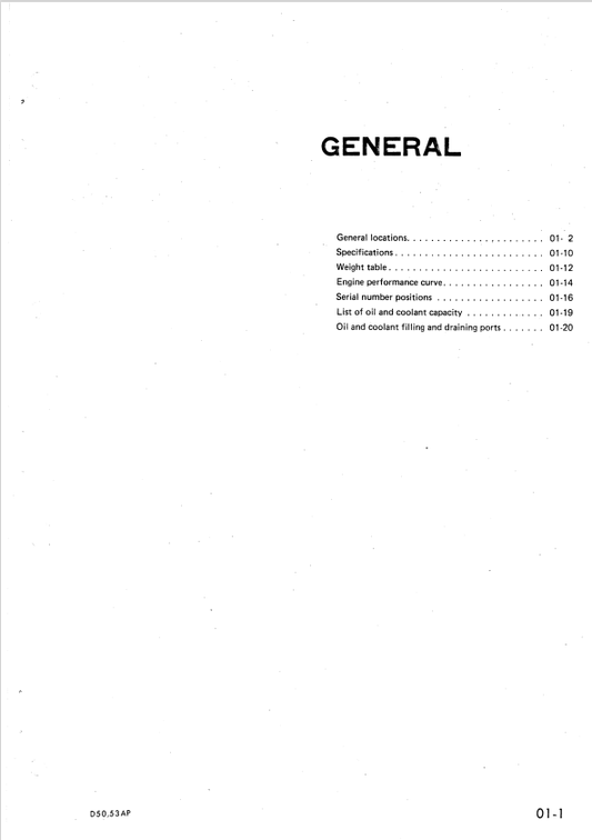 Komatsu D53A-16 Crawler Dozer Operation &amp; Maintenance Manual S/N 65001-UP - PDF File