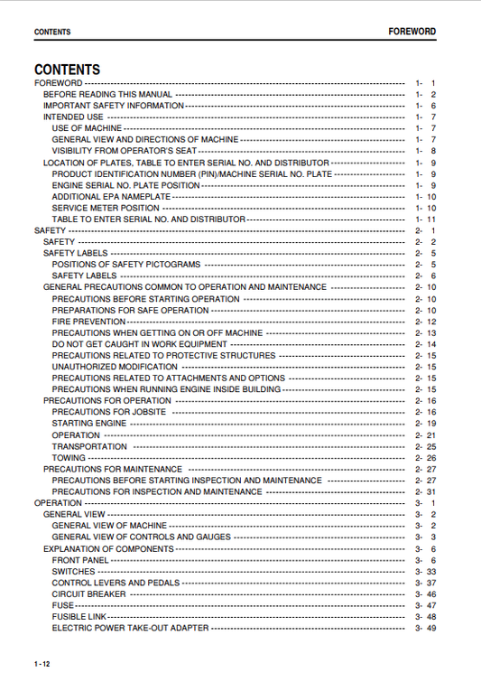 Komatsu D65EX-15E0 Crawler Dozer Operation And Maintenance Manual S/N 69001-UP - PDF File