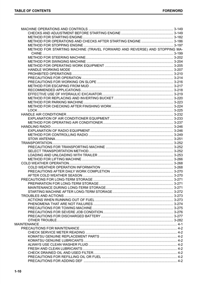 Komatsu Excavator PC360LC-11 PC390LC-11 Operation Manual CEAM028804