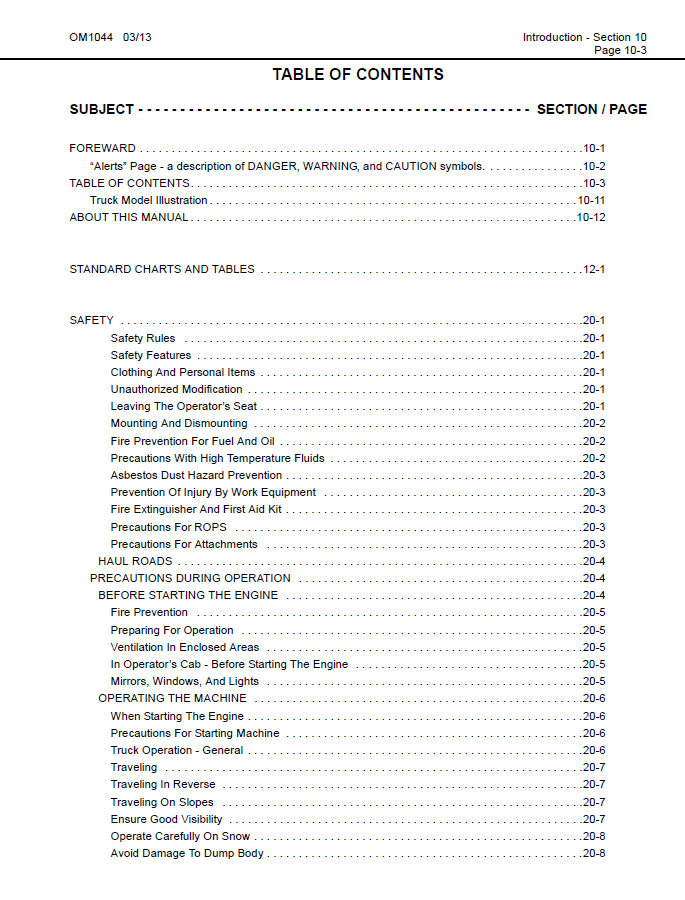 Komatsu HD1500-5 Dump Truck PDF Manual CEAM012803