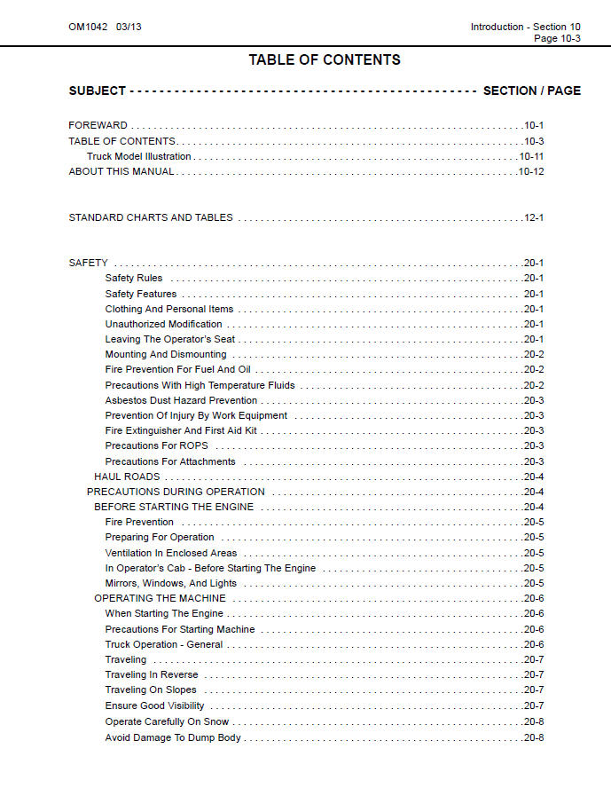 Komatsu HD1500-5 Dump Truck PDF Manual CEAM014503