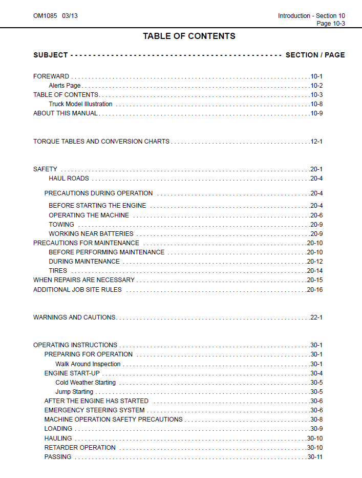 Komatsu HD1500-7 Dump Truck PDF Manual CEAM015705