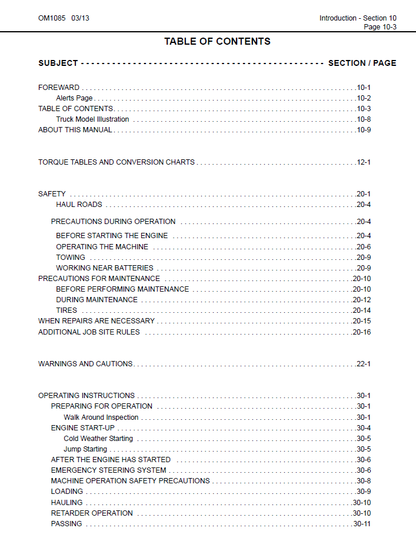 Komatsu HD1500-7 Dump Truck PDF Manual CEAM015705
