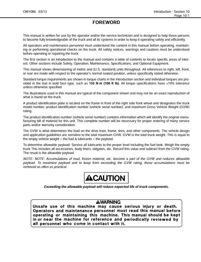 Komatsu HD1500-7 Dump Truck Service, Operation and Maintenance Manual CEAM023003