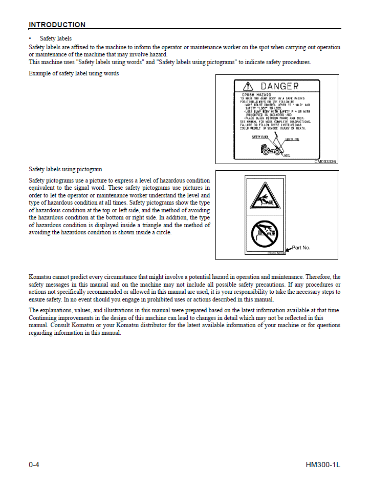 Komatsu HM300-1L Articulated Dump Truck Operation Guide CEAM015401